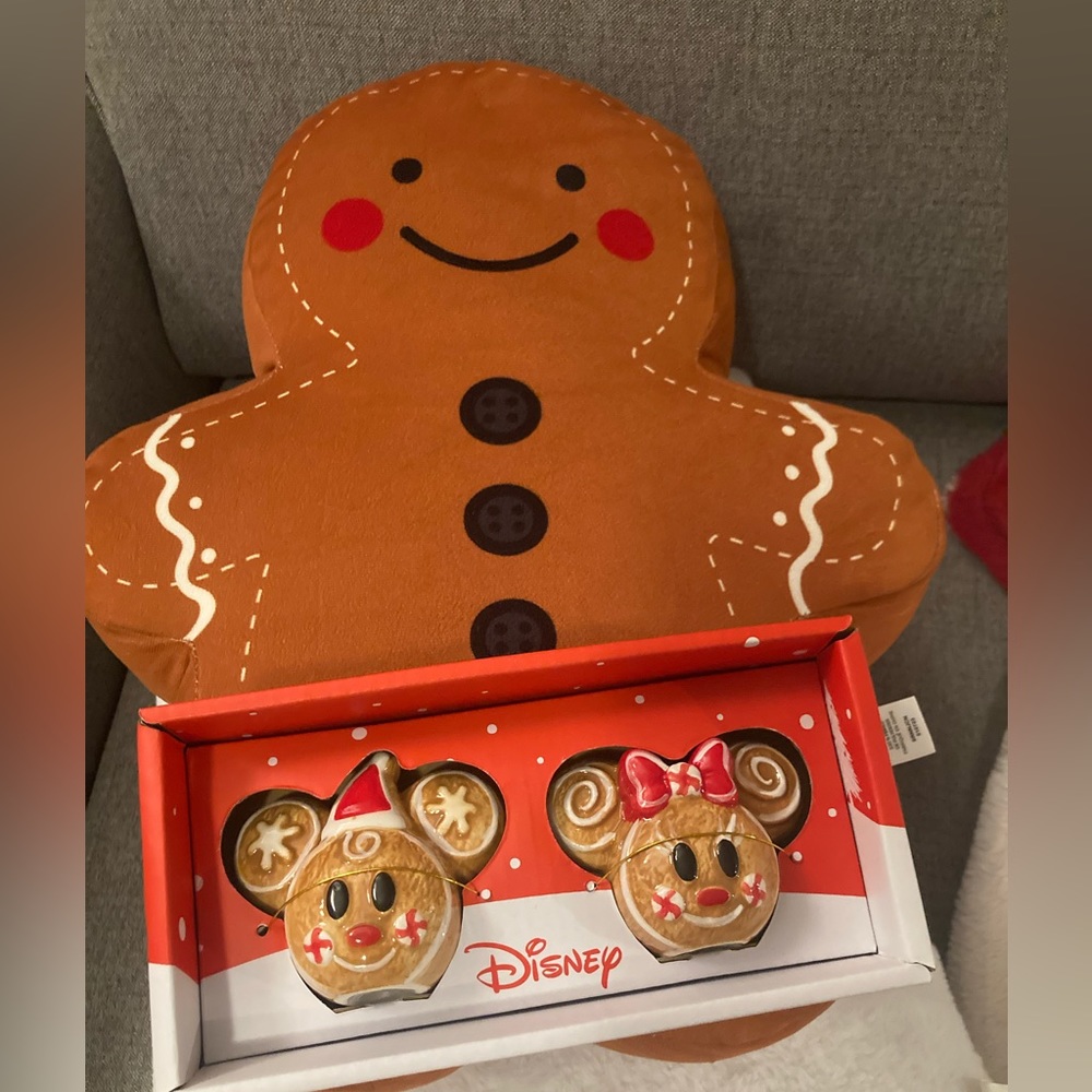 Disney Red and Brown Mickey & Minnie Holiday Dinnerware Set